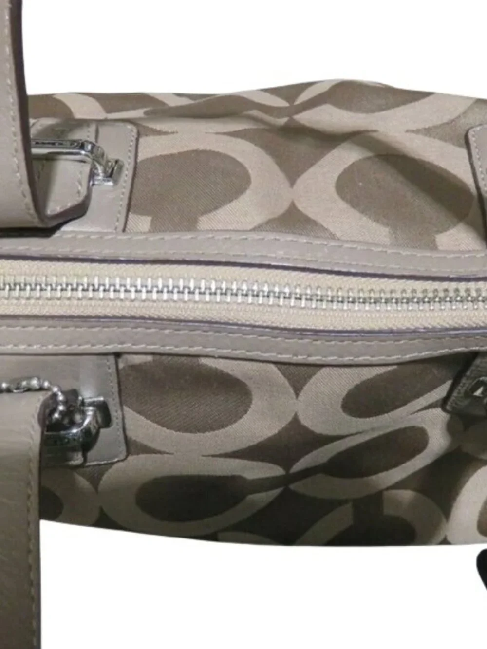 COACH 2013 Tan & Cream Signature Taylor OP Art Top Handle Satchel L1373-F25503